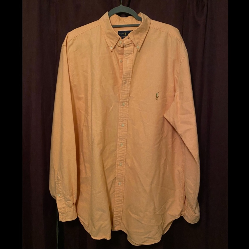 XL Orange Polo Ralph Lauren Long Sleeve Button Down